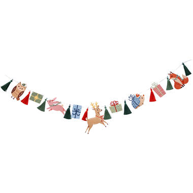 Tassel Garland Winter Woodland Paper and Ribbon Tassels 200 cm x 18 cm