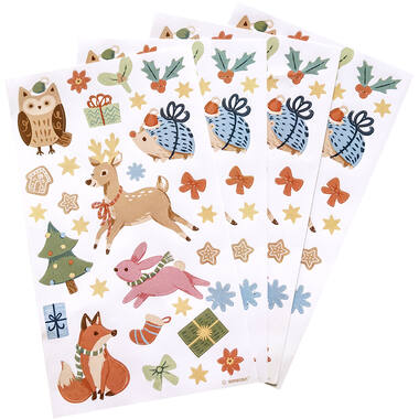 4 Winter Woodland Sticker Sheets 4 x 17,5 cm x 10 cm