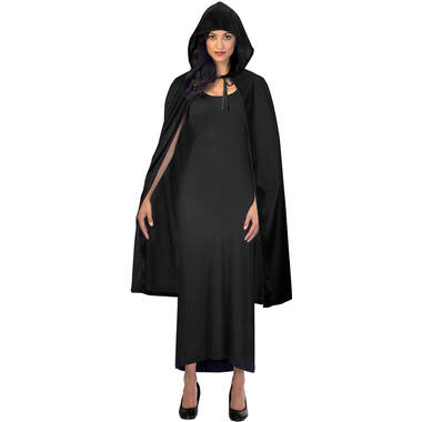 Costume Accessory Black Hooded Cape One size