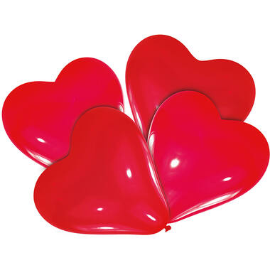 10 Latex Balloons Hearts Standard Red 40.6 cm / 16"