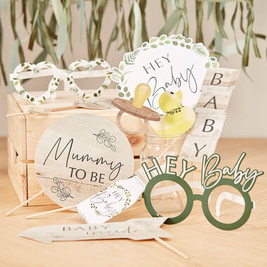 botanical baby shower photo booth props