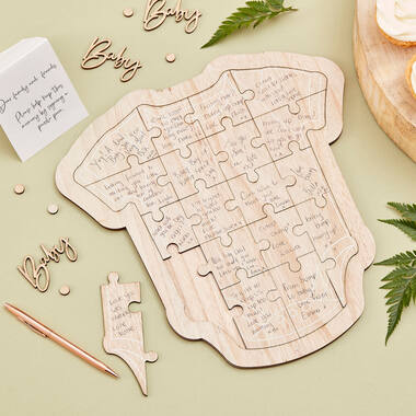wooden baby grow guest book