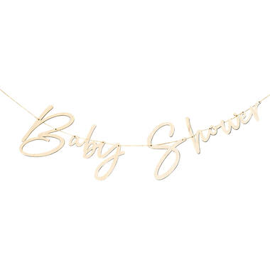 Wooden baby shower bunting