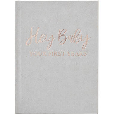 Guest Book - Grey Suede My Baby Journal - Foiled