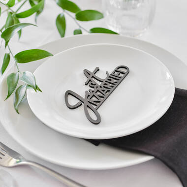 Table Decor - Black Wedding Script for Table - Wooden