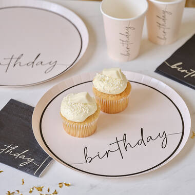 Plate - Birthday - Nude and Black