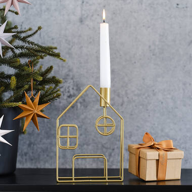 Metal House Dinner Candle Holder