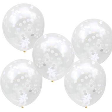 Balloons - 12" Confetti - Whit