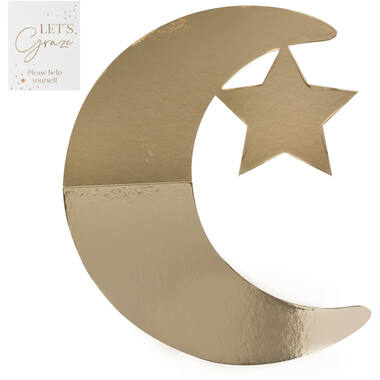 Grazing Board - Crescent Moon and Star Shaped - Gold