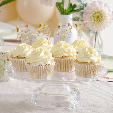 Pressed Flowers Baby Cake Topper