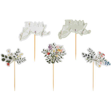 Cupcake Toppers - Floral Hen Cupcake Toppers