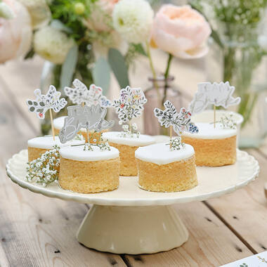 Cupcake Toppers - Floral Hen Cupcake Toppers