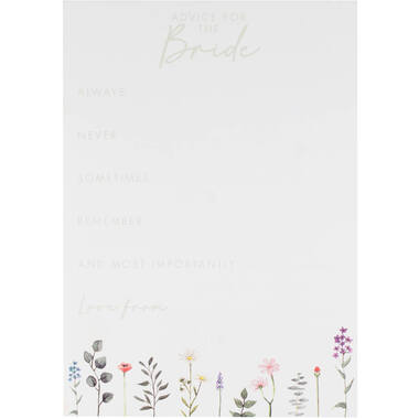 Advice Cards - Floral Advice to the Bride Cards