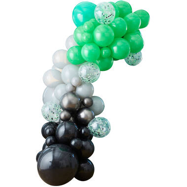 Balloon Arch - Black, Green & Grey