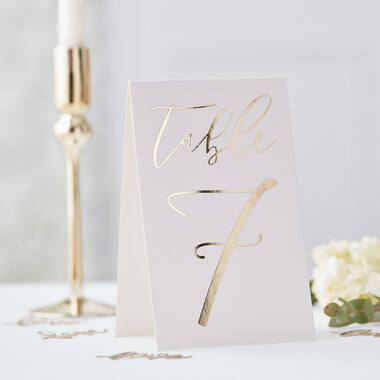Table Numbers Tent - Gold