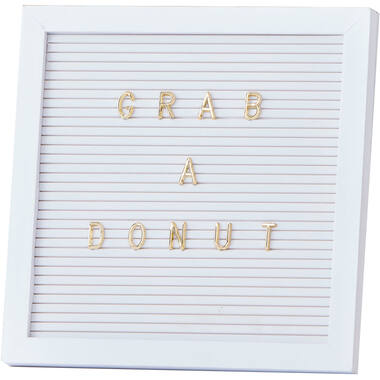 Peg Board - White with Gold Letters