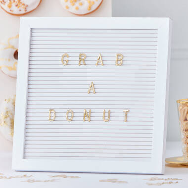 Peg Board - White with Gold Letters