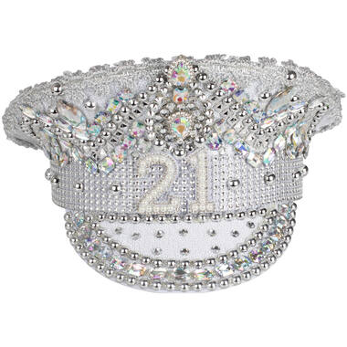 Wearables - 21 Milestone Silver Embellished Sequin Hat