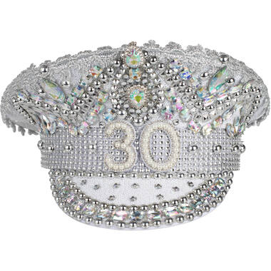 Wearables - 30 Milestone Silver Embellished Sequin Hat