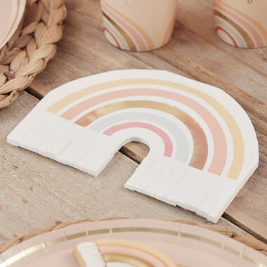 Napkin - Rainbow Fringe - Gold Foiled
