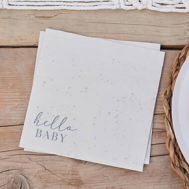 Eco Paper Napkins - Hello Baby Cloud and Speckle - Cream & Grey