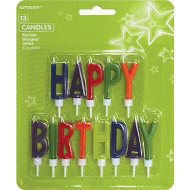 13 Letter Candles Happy Birthday Height 5.5 cm
