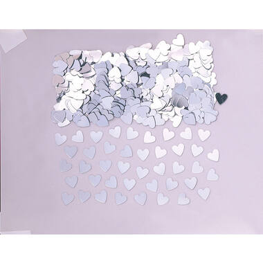 Confetti Sparkle Hearts Silver Foil 14 g