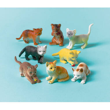 12 Toy Cats Plastic Length 4 - 6 cm