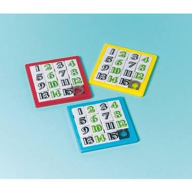 12 Slide Puzzles Plastic 6.2 x 6.2 cm