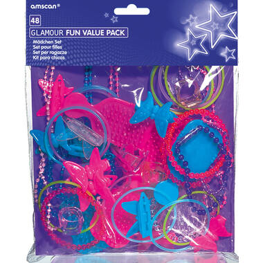 Favour Set Glamour Plastic 48 Pieces