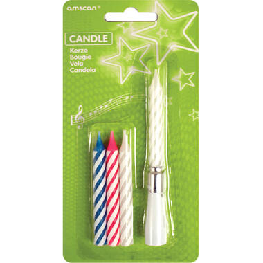 4 Spiral Candles with Music Height 12 cm