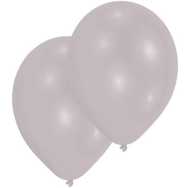 25 Latex Balloons Metallic Silver 27.5 cm / 11"