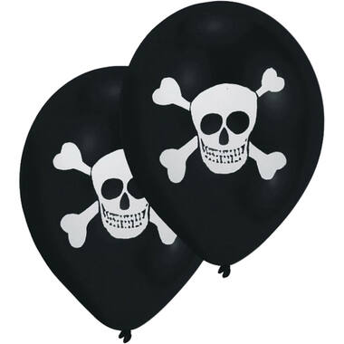 8 Latex Balloons Pirate 2-Sided 25.4 cm / 10"