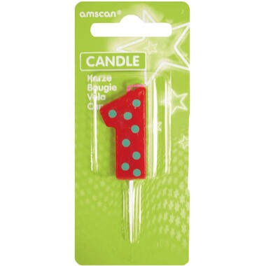 Candle 1 Dots & Stripes Height 7.6 cm