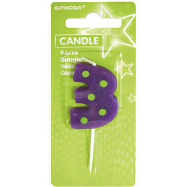 Candle 3 Dots & Stripes Height 7.6 cm