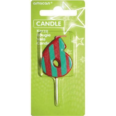 Candle 6 Dots & Stripes Height 7.6 cm