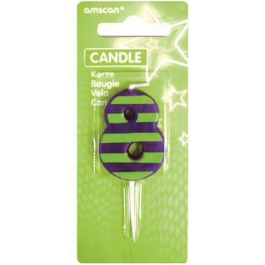 Candle 8 Dots & Stripes Height 7.6 cm
