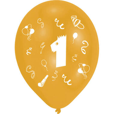 8 Latex Balloons Age 1 2-Sided 25.4 cm / 10"