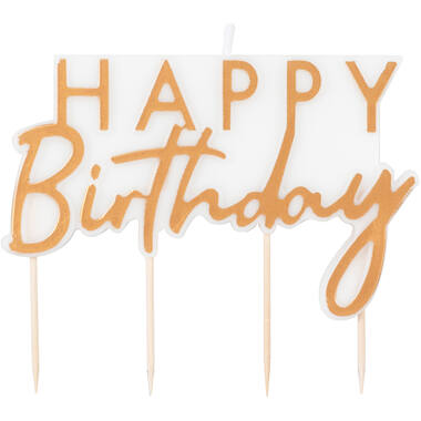 Candle - Scripted Happy Birthday Candle - Foiled