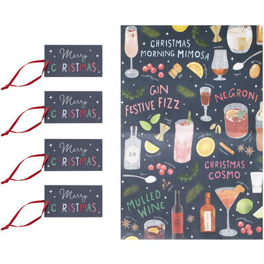 Gift Wrap - Wrap, Tag and Ribbon - Cocktails