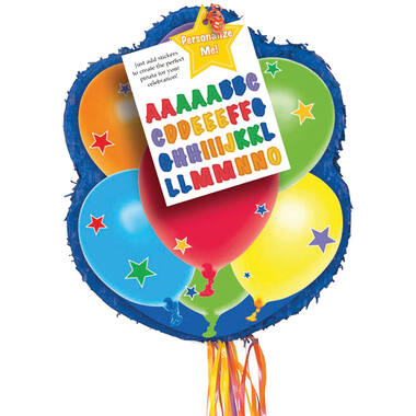 Pull Pinata Balloons Personalizable Paper / Plastic 43.8 x 53.3 x 7.6 cm