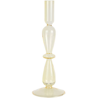Candle Holder - Tinted Yellow Glass