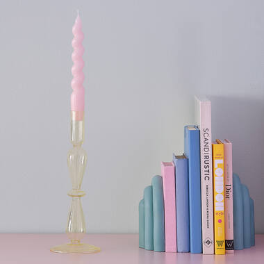 Candle Holder - Tinted Yellow Glass