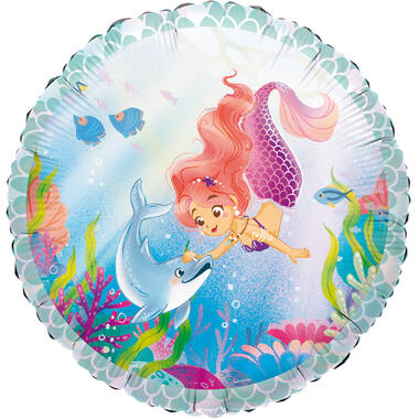 Standard Iridescent Magical Ocean Foil Balloon C40 Packaged 45 cm