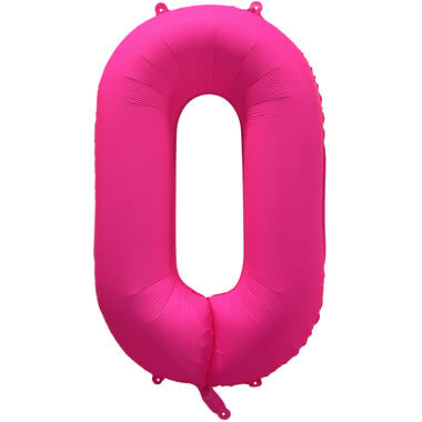 Foil Balloon Number 0 - Neon Pink - 86 cm