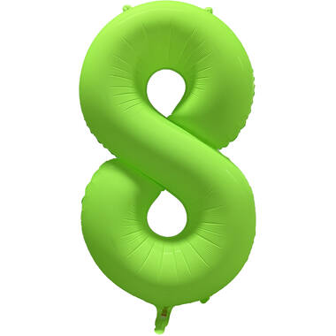 Foil Balloon Number 8 - Neon Green - 86 cm
