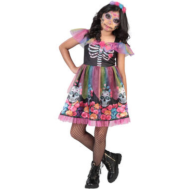 Child Costume Day of the Dead Girl Age 8 - 10 Years