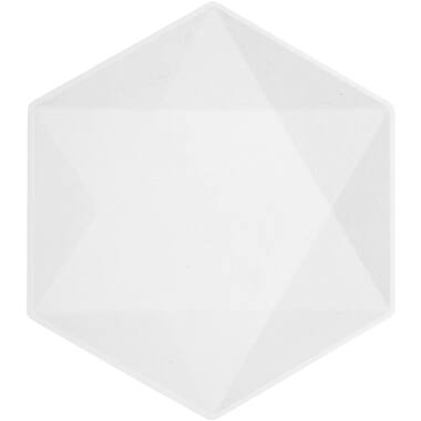 6 Plates Vert Decor Hexagonal White 26.1 x 22.6 cm