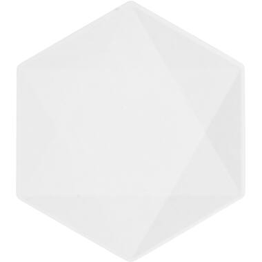 6 Plates Vert Decor Hexagonal White 20.8 x 18.1 cm