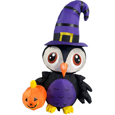 Inflatable Owl with Pumpkin with Light Effect 80 x 50 x 122 cm